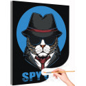 Кот шпион / Животные Раскраска картина по номерам на холсте