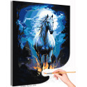 Белая лошадь на природе Животные Конь Ночь Луна Для мужчин Раскраска картина по номерам на холсте