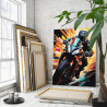  Мотоциклист в городе Люди Байкер Мотоцикл Яркая Спорт Для Мужчин Для подростков 100х125 Раскраска картина по номерам на холсте 