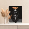 4 Плюшевый мишка на мотоцикле Животные Медведь Тедди Байкер Романтика Стильная Раскраска картина по номерам на холсте