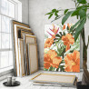 3 Южные цветы Гибискус Природа Лето Яркая Интерьерная 80х100 Раскраска картина по номерам на холсте