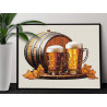 2 Натюрморт с бочкой пива Еда Для кухни Интерьерная Для мужчин 80х100 Раскраска картина по номерам на холсте