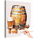Бочка пива Натюрморт Еда Для кухни Интерьерная Для мужчин Раскраска картина по номерам на холсте