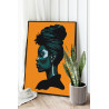 2 Портрет стильной африканки Люди Девушка Женщина Яркая Интерьерная Раскраска картина по номерам на холсте
