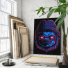 3 Ленивец в стиле киберпанк Животные Стильная Интерьерная 80х100 Раскраска картина по номерам на холсте