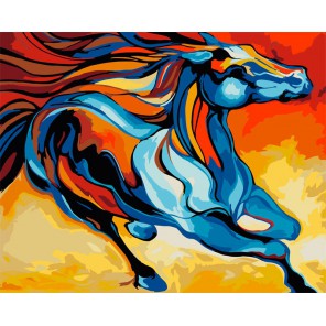 Сказочная лошадь Раскраска картина по номерам на холсте