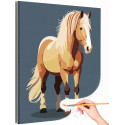 Сильная лошадь Животные Конь Простая Минимализм Раскраска картина по номерам на холсте