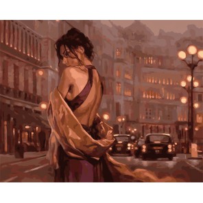 Девушка в вечернем платье Раскраска картина по номерам на холсте