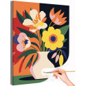 Букет в вазе минимализм Цветы Растения Интерьерная Легкая Раскраска картина по номерам на холсте