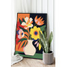 2 Букет в вазе минимализм Цветы Растения Интерьерная Легкая Раскраска картина по номерам на холсте