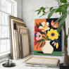 4 Букет в вазе минимализм Цветы Растения Интерьерная Легкая Раскраска картина по номерам на холсте