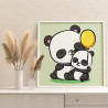 2 Мама панда и малыш с шариком Животные Для детей Детская Для девочек Для мальчиков Маленькая Раскраска картина по номерам на хо