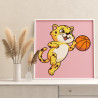 2 Леопард с баскетбольным мячом Животные Спорт Для детей Детская Для мальчика Для девочки Легкая Маленькая Раскраска картина по 