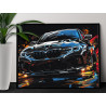  Машина БМВ Автомобиль BMW Черная Стильная Яркая Для мужчин 100х125 Раскраска картина по номерам на холсте c неоновыми красками 