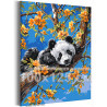 Панда на цветущем дереве Животные Весна Природа Цветы 100х125 Раскраска картина по номерам на холсте