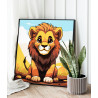 2 Маленький лев на природе Животные Львенок Король Мультики Для детей Детская Для мальчика Для девочек 80х80 Раскраска картина п