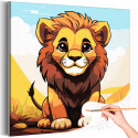 Маленький лев на природе Животные Львенок Король Мультики Для детей Детская Для мальчика Для девочек Раскраска картина по номерам на холсте