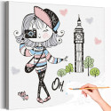 Девочка турист в Лондоне Город Девушка Для детей Детские Дети Для девочек Раскраска картина по номерам на холсте