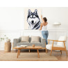 5 Портрет сибирской хаски Животные Собака Легавая Для детей для подростков Для девочки Для мальчика 80х100 Раскраска картина по 