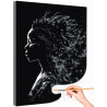 1 Портрет девушки на ветру Люди Женщина Африканка Стильная Черно белая Интерьерная Раскраска картина по номерам на холсте