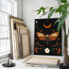 3 Мотылек с цветами Звездная ночь Бабочка Для триптиха Луна Ботаника Интерьерная 80х100 Раскраска картина по номерам на холсте
