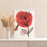 3 Пальмовая ветвь на розовом Коллекция Line Абстракция Минимализм Растения Цветы Для триптиха Стильная Раскраска картина по номе