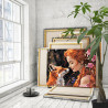  Портрет девушки с розами и лисой Люди Тотем Животные Лисичка Рыжая Женщина 80х100 Раскраска картина по номерам на холсте AAAA-N