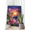  Лев и ирисы на закате Животные Хищники Король Природа Пейзаж Цветы Яркая 80х100 Раскраска картина по номерам на холсте AAAA-NK7