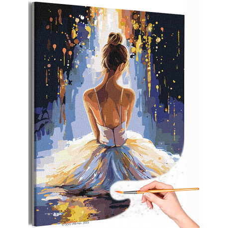  Девушка балерина с золотом Люди Танец Балет Женщина Раскраска картина по номерам на холсте с металлической краской AAAA-NK729