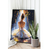 Девушка балерина с золотом Люди Танец Балет Женщина 100х125 Раскраска картина по номерам на холсте с металлической краской AAAA