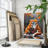 3 Влюбленные лисы в осеннем лесу Животные Лиса Лисичка Пара Любовь Романтика 100х125 Раскраска картина по номерам на холсте