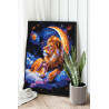 2 Лев на месяце Животные Король Зодиак Луна Небо Фэнтези Яркая 80х100 Раскраска картина по номерам на холсте