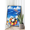  Пингвин на фоне корабля Животные Море Океан Пляж Для детей Детская Яркая 100х125 Раскраска картина по номерам на холсте AAAA-NK