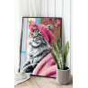  Кошка у окна с цветами Животные Котики Коты Котята Мем Яркая Интерьерная 100х125 Раскраска картина по номерам на холсте AAAA-NK