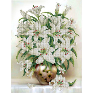  Белые лилии Набор для вышивки бисером Каролинка КБЦН(Ч) 3064