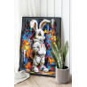  Стильный кролик и граффити Животные Заяц Город Яркая Мультики Детская Для детей Для подростков Раскраска картина по номерам на 