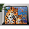  Леопард с малышом Животные Хищники Мама Ребенок Интерьерная 100х125 Раскраска картина по номерам на холсте AAAA-NK743-100x125
