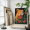 4 Портрет львицы с маками Животные Хищники Лев Львенок Цветы 80х100 Раскраска картина по номерам на холсте