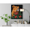 7 Портрет львицы с маками Животные Хищники Лев Львенок Цветы 80х100 Раскраска картина по номерам на холсте