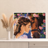6 Портрет девушки и лошади в цветах Животные Конь Люди Тотем Принцессы Фэнтези Раскраска картина по номерам на холсте