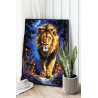 2 Лев на ночной охоте Животные Хищники Портрет Король Яркая Раскраска картина по номерам на холсте