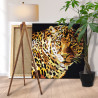 3 Ягуар на охоте Животные Леопард Хищник Стильная Интерьерная 80х80 Раскраска картина по номерам на холсте