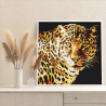 5 Ягуар на охоте Животные Леопард Хищник Стильная Интерьерная 80х80 Раскраска картина по номерам на холсте