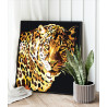 2 Ягуар на охоте Животные Леопард Хищник Стильная Интерьерная Раскраска картина по номерам на холсте