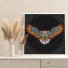 3 Парящий орел с узорами Птицы Яркая Интерьерная Коллекция дудлинг 40х40 Раскраска картина по номерам на холсте