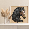 5 Серая лошадь Животные Конь Для детей Детская Для девочек Для мальчика 80х80 Раскраска картина по номерам на холсте