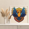 5 Яркая птица Феникс Мифология Огонь Символика 80х80 Раскраска картина по номерам на холсте