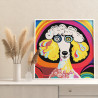 3 Портрет белого пуделя Животные Собака Абстракция Для детей Детская Радужная Яркая Раскраска картина по номерам на холсте