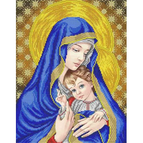  Богородица в синем Канва с рисунком для вышивки бисером Благовест ААМА-301