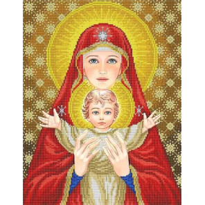  Богородица с младенцем Канва с рисунком для вышивки бисером Благовест ААМА-302